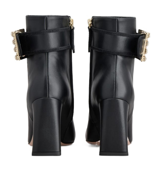 Roger Vivier Très Vivier Booties In Leather In Black