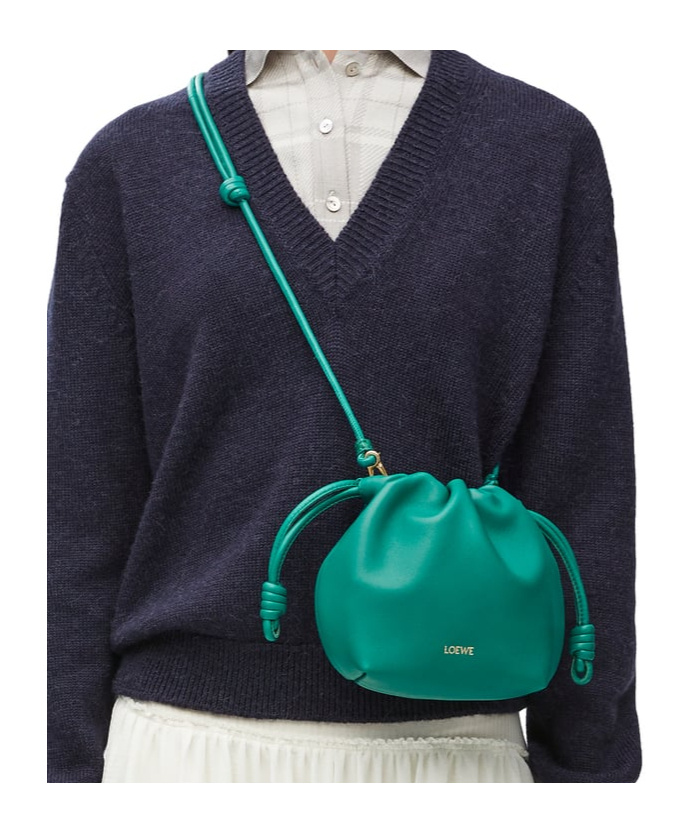 Loewe Womens Emerald Green Flamenco Leather Purse In Green