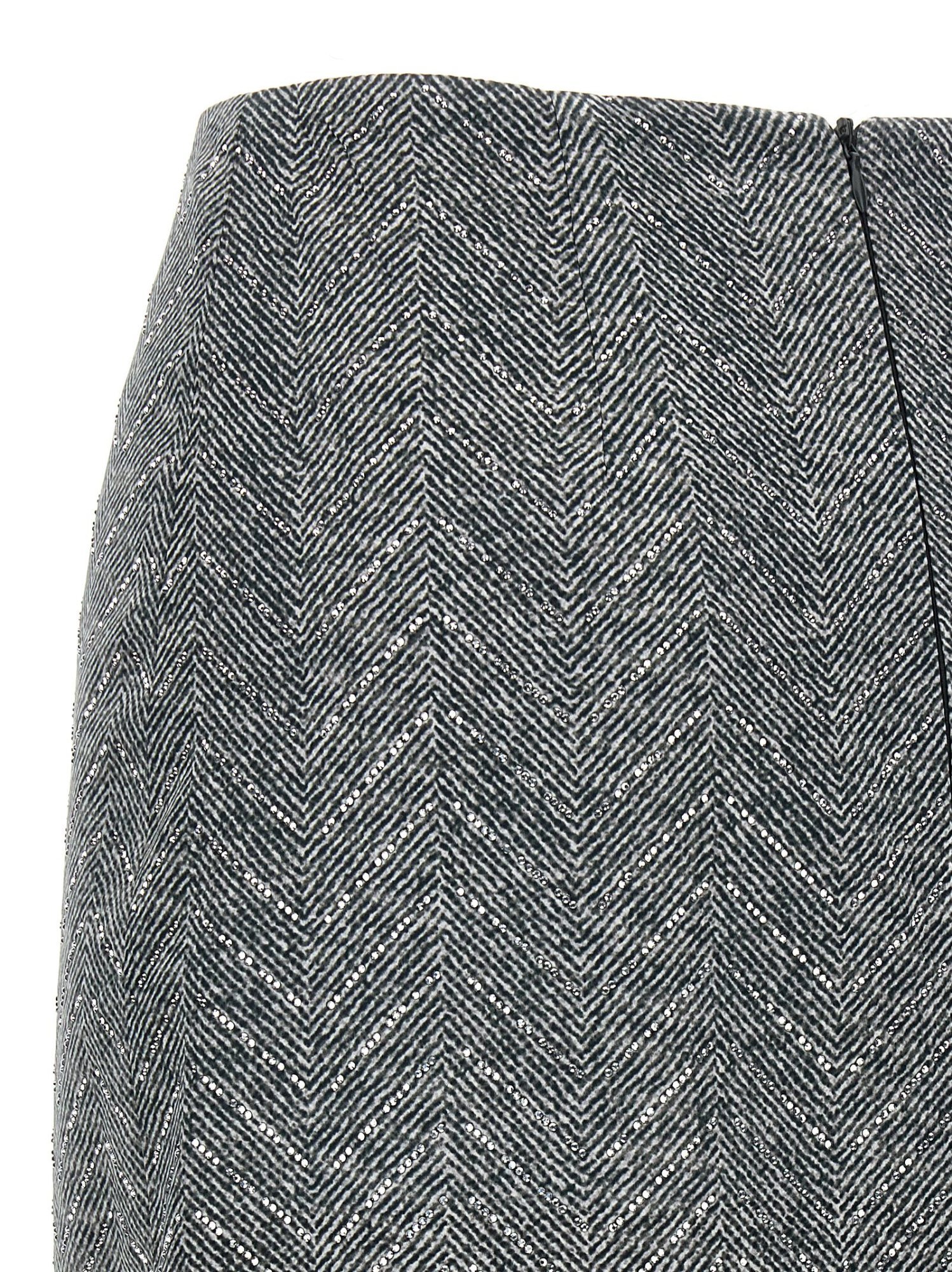 Ermanno Scervino Rhinestone-embellishment Pencil Skirt In Gray