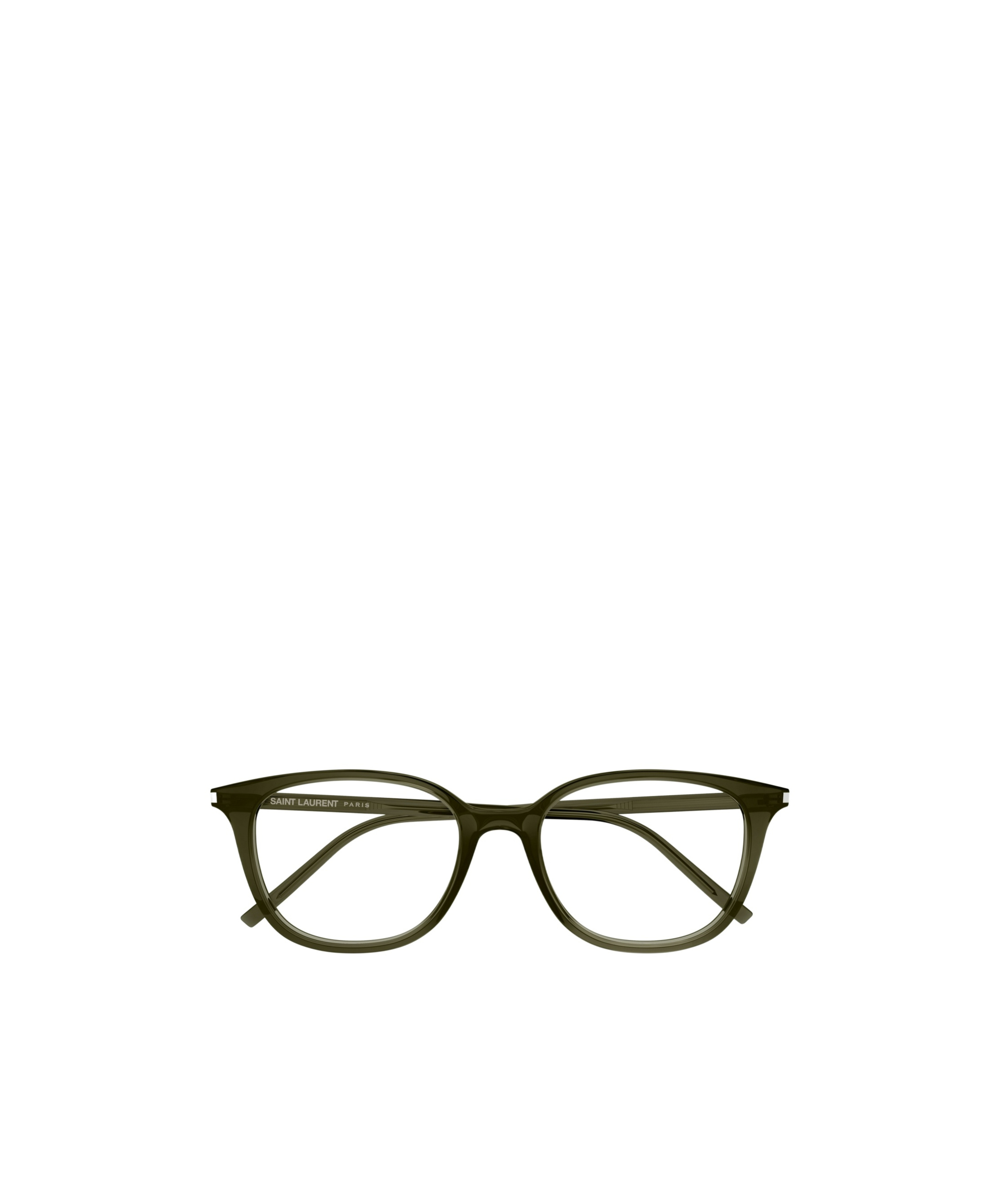 Saint Laurent Translucent-design Wayfarer Glasses In Green