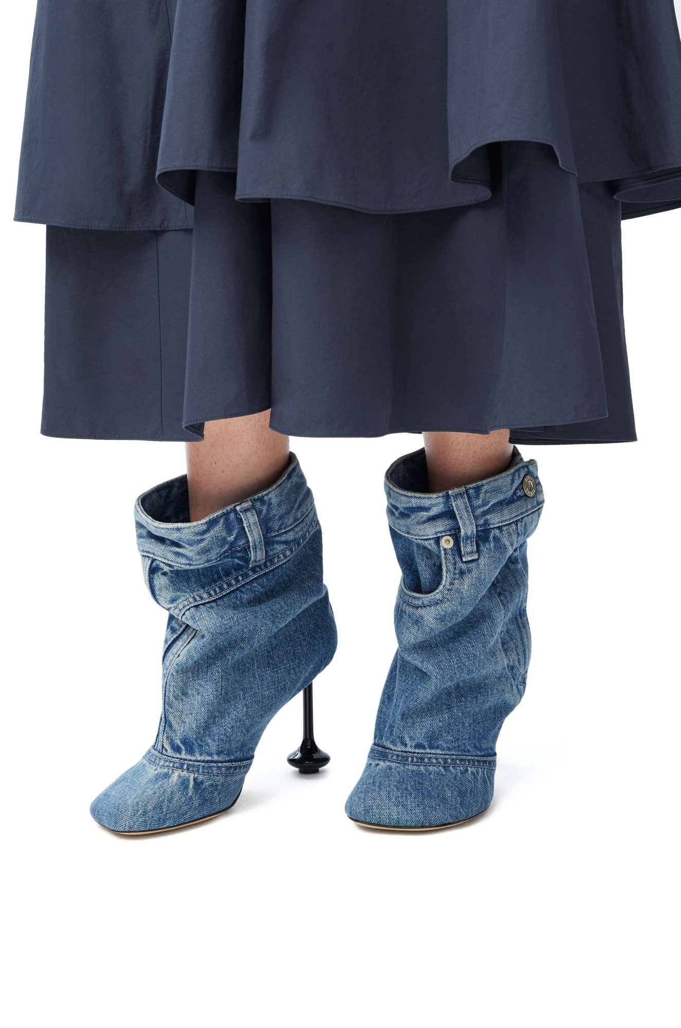 Loewe Toy Panta 90 Denim Ankle Boots In Blue