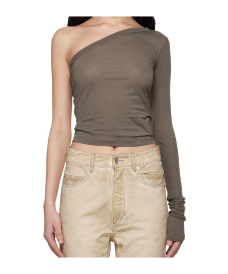 Rick Owens Drkshdw Gray Hollywood Ziggy T-shirt In Nude