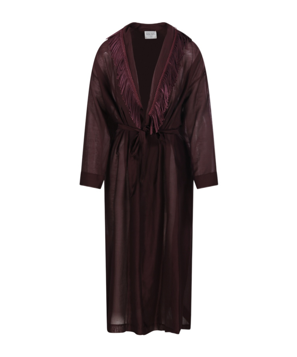 FORTE FORTE V-NECK FRINGE COTTON SILK DRESS 