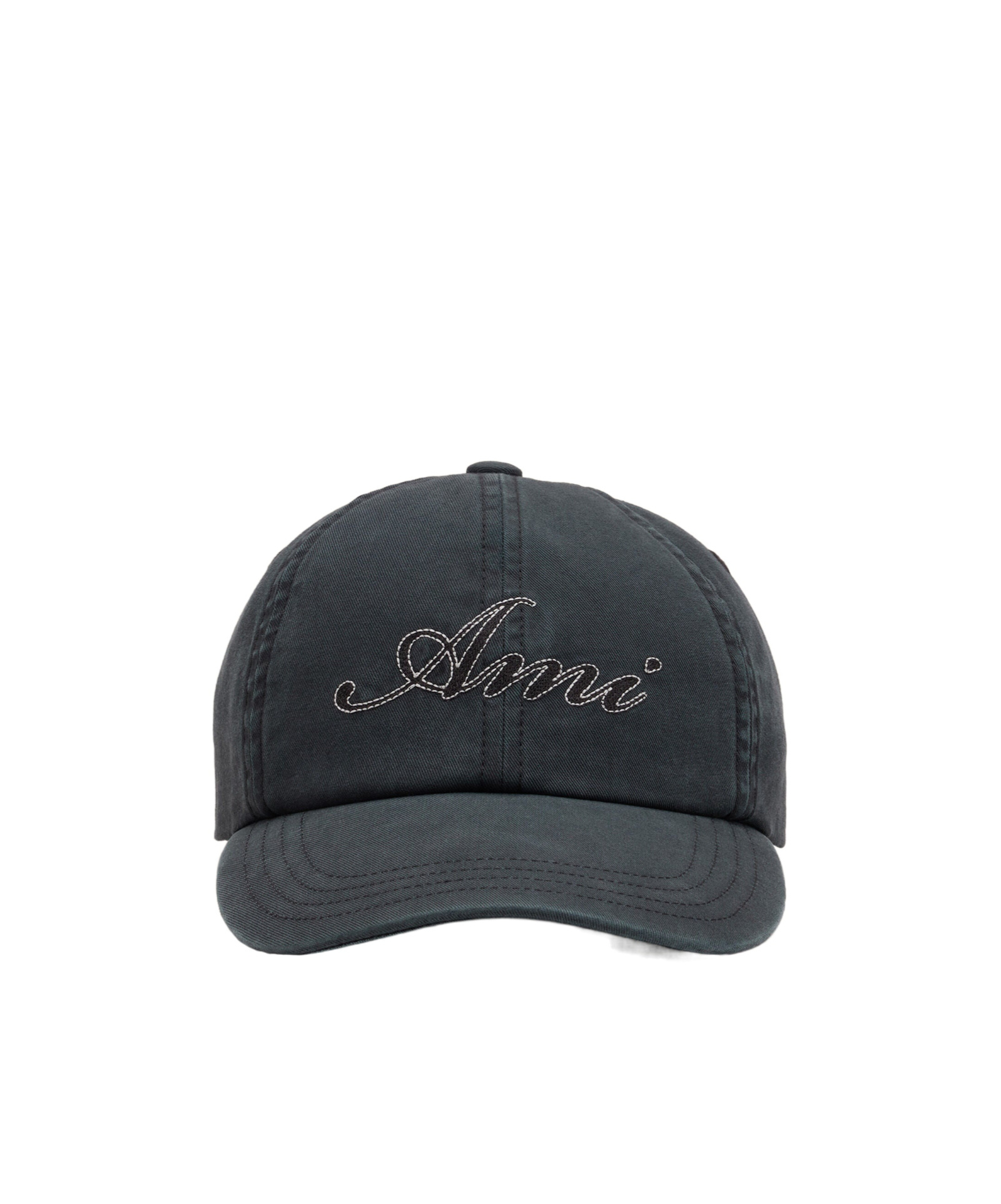 Ami Alexandre Mattiussi Ami Ami Paris Emboirery Cap In Black Washed