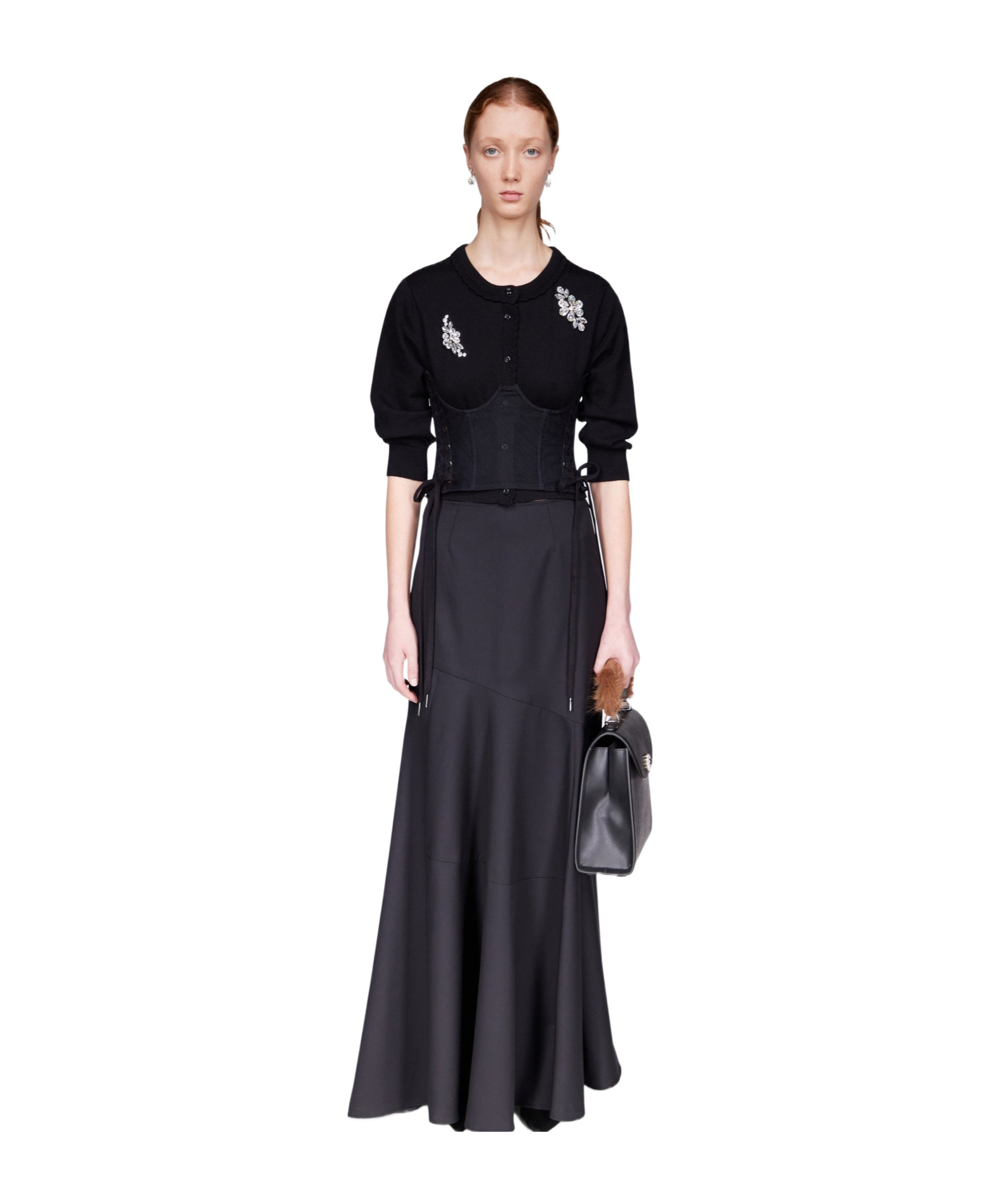 Shop Simone Rocha Bias-cut Maxi Skirt In Black