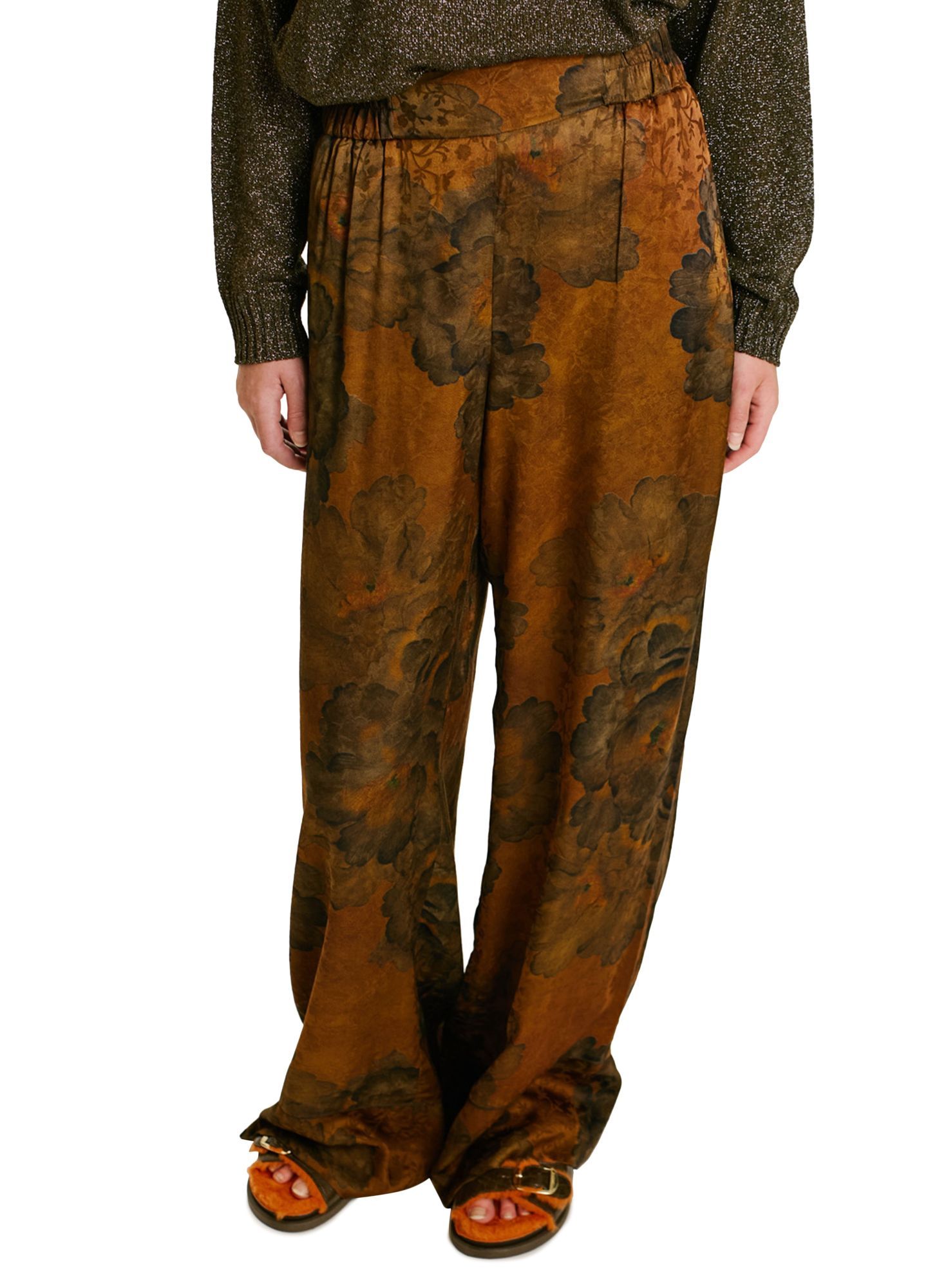 Momoní Wide-leg Casual Pants In Brown
