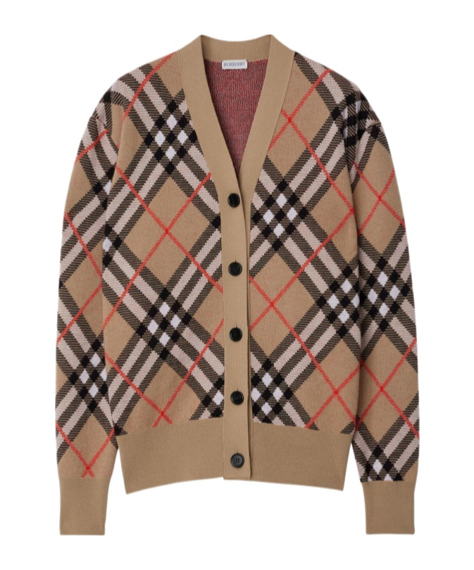 Burberry Checked Button Cardigan