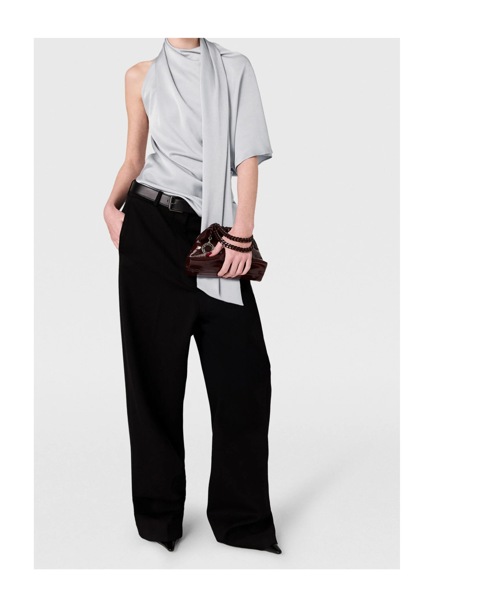 Stella Mccartney Draped Asymmetric Top In Blue