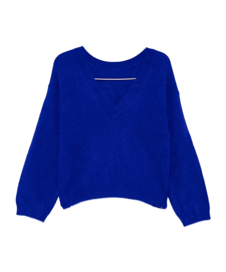 Bellerose Long-sleeved V-neck Sweater In Blue
