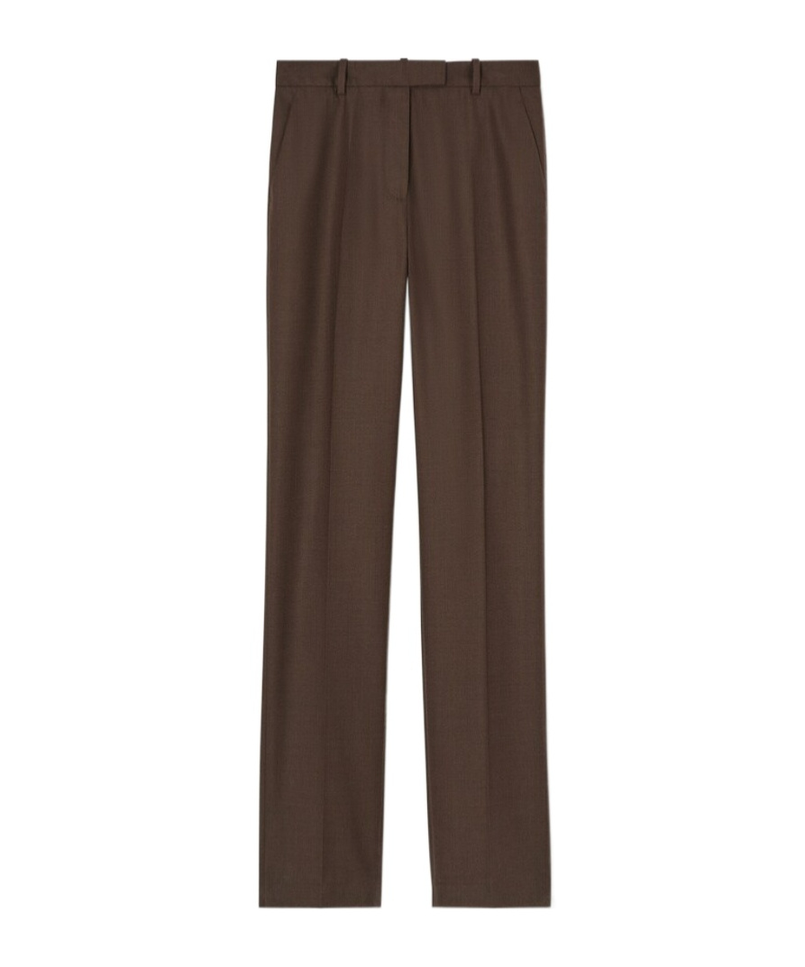 Loro Piana Davey Virgin Wool Straight Pants In Brown