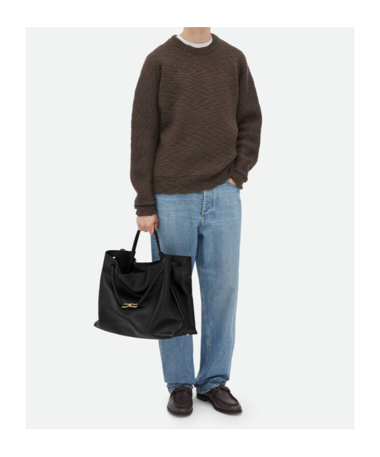 Bottega Veneta Andiamo Large Leather Tote Bag In Black