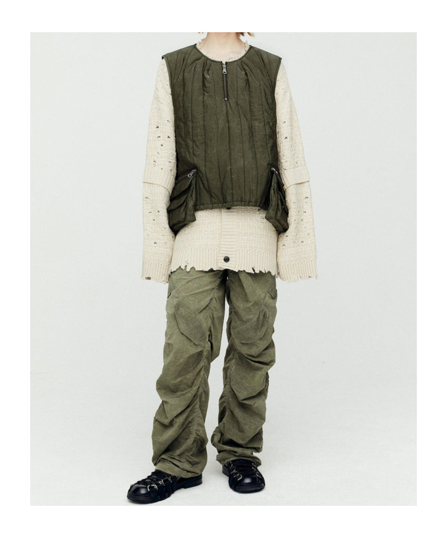 Andersson Bell Wax-coated Padded Vest In Black