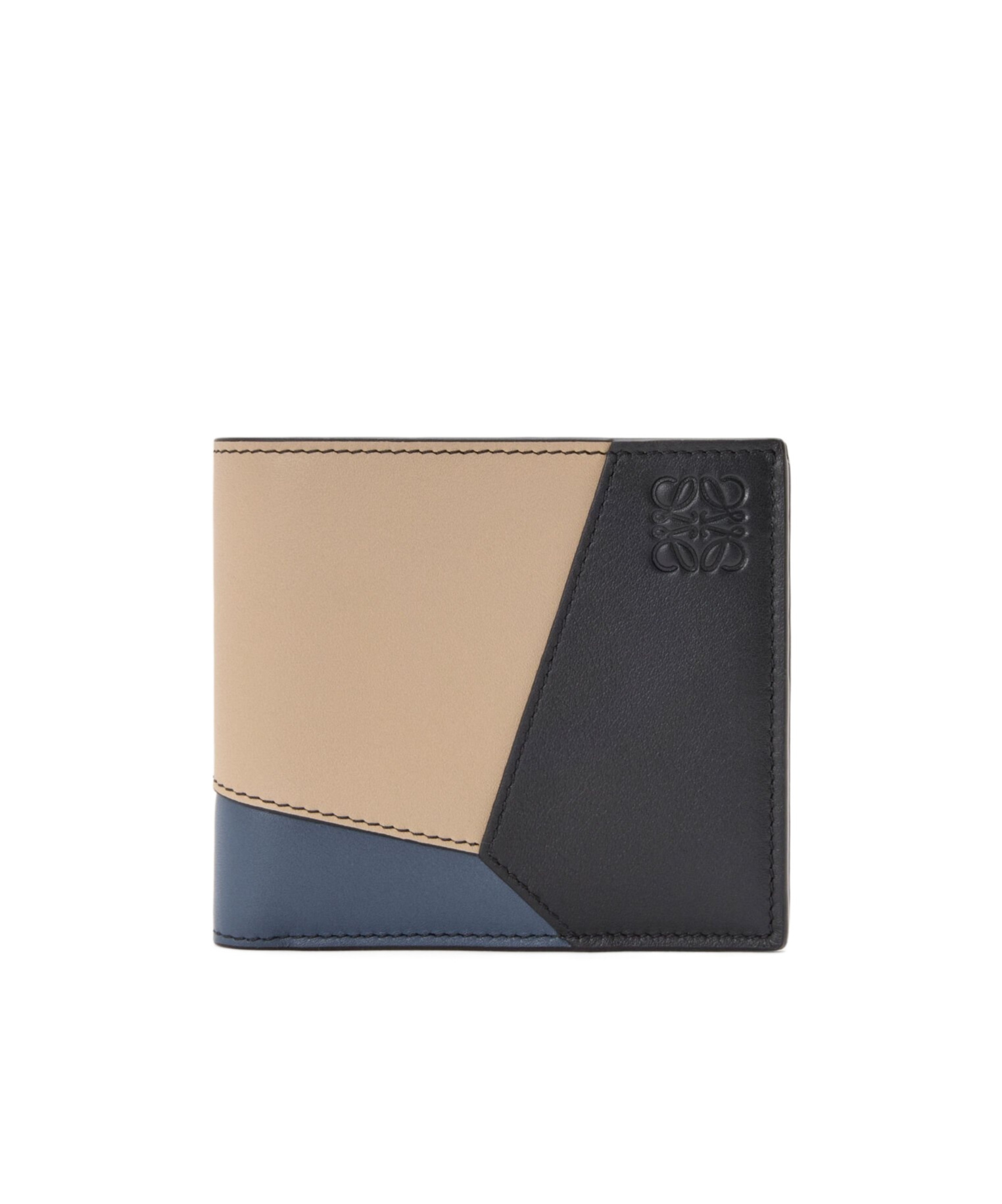 Loewe Puzzle Bifold Coin Wallet In Classic Calfskin In Multi