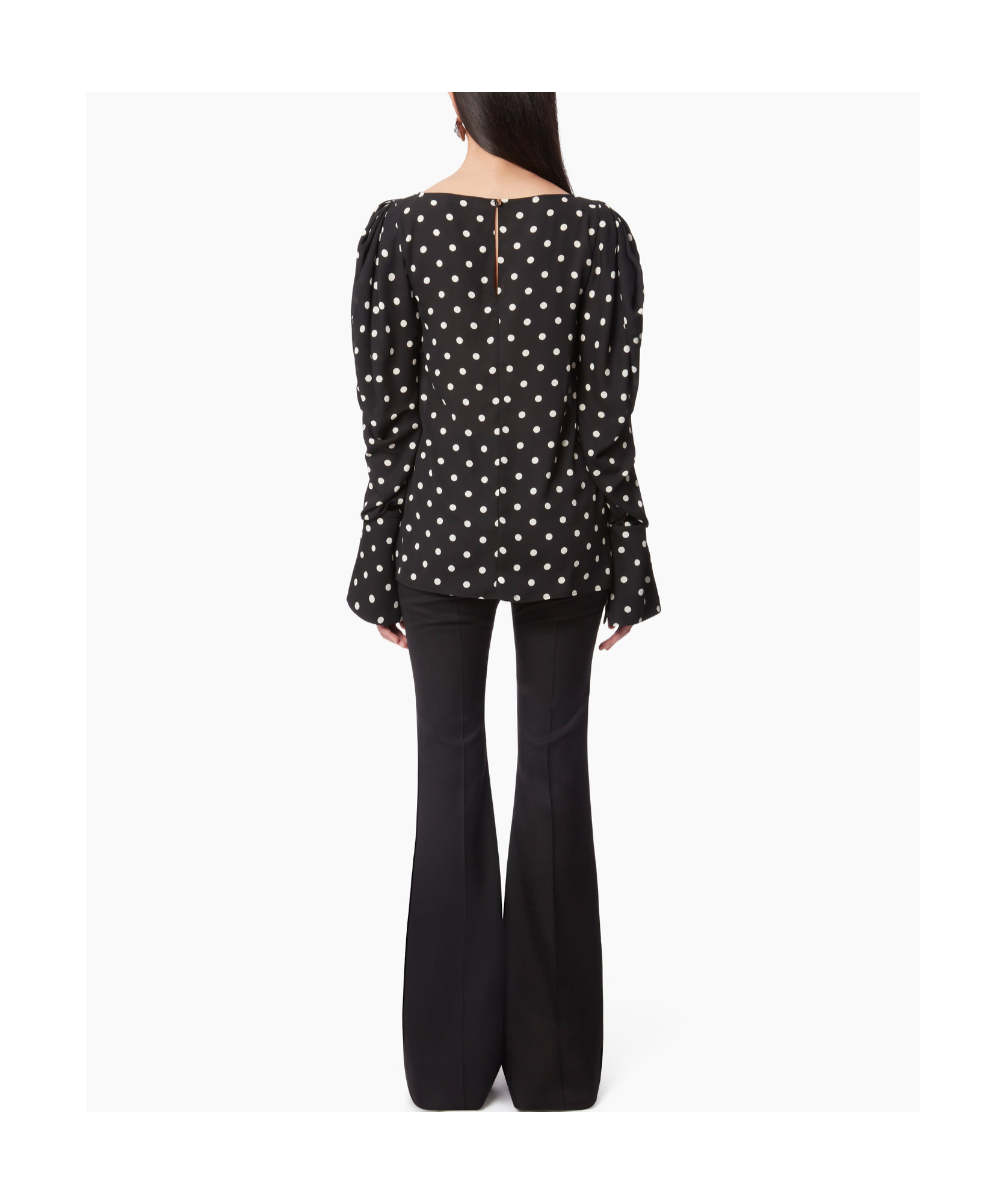Nina Ricci Polka Dot-print Puff Sleeve Mini Dress In Black
