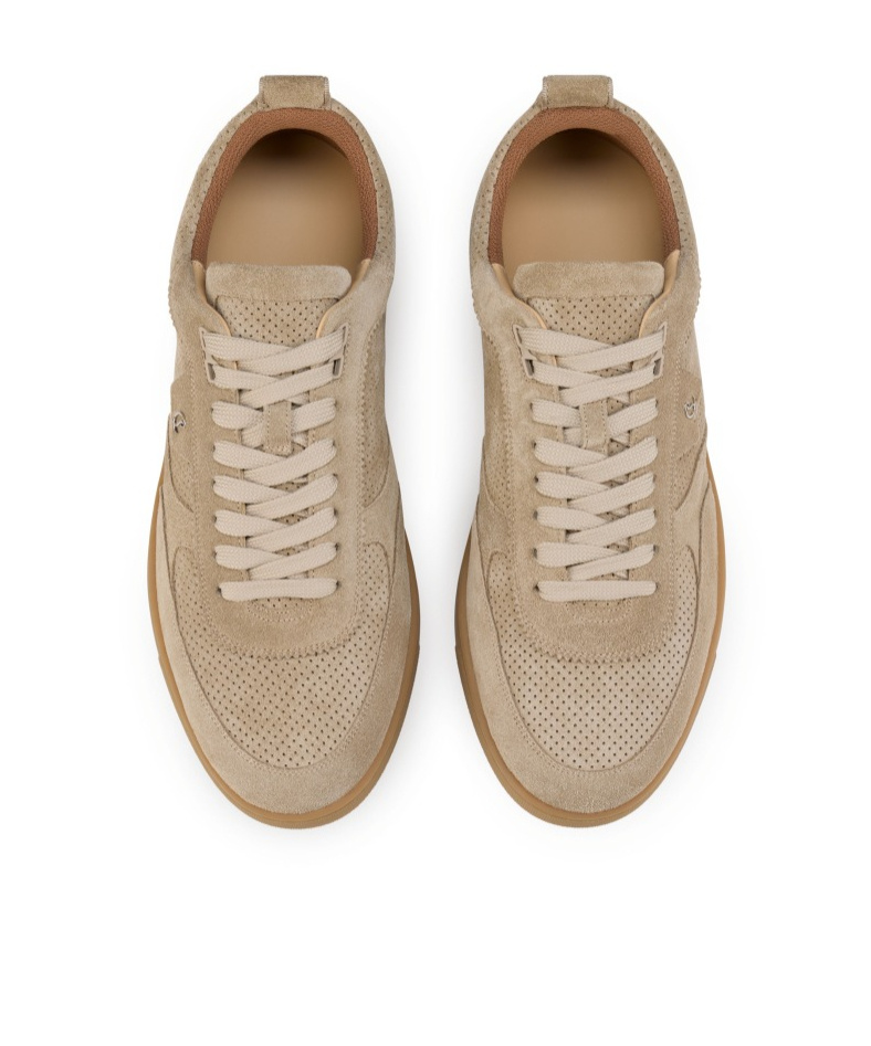 Christian Louboutin Rui Perforated Low-top Sneakers Suede Rubber In Brown