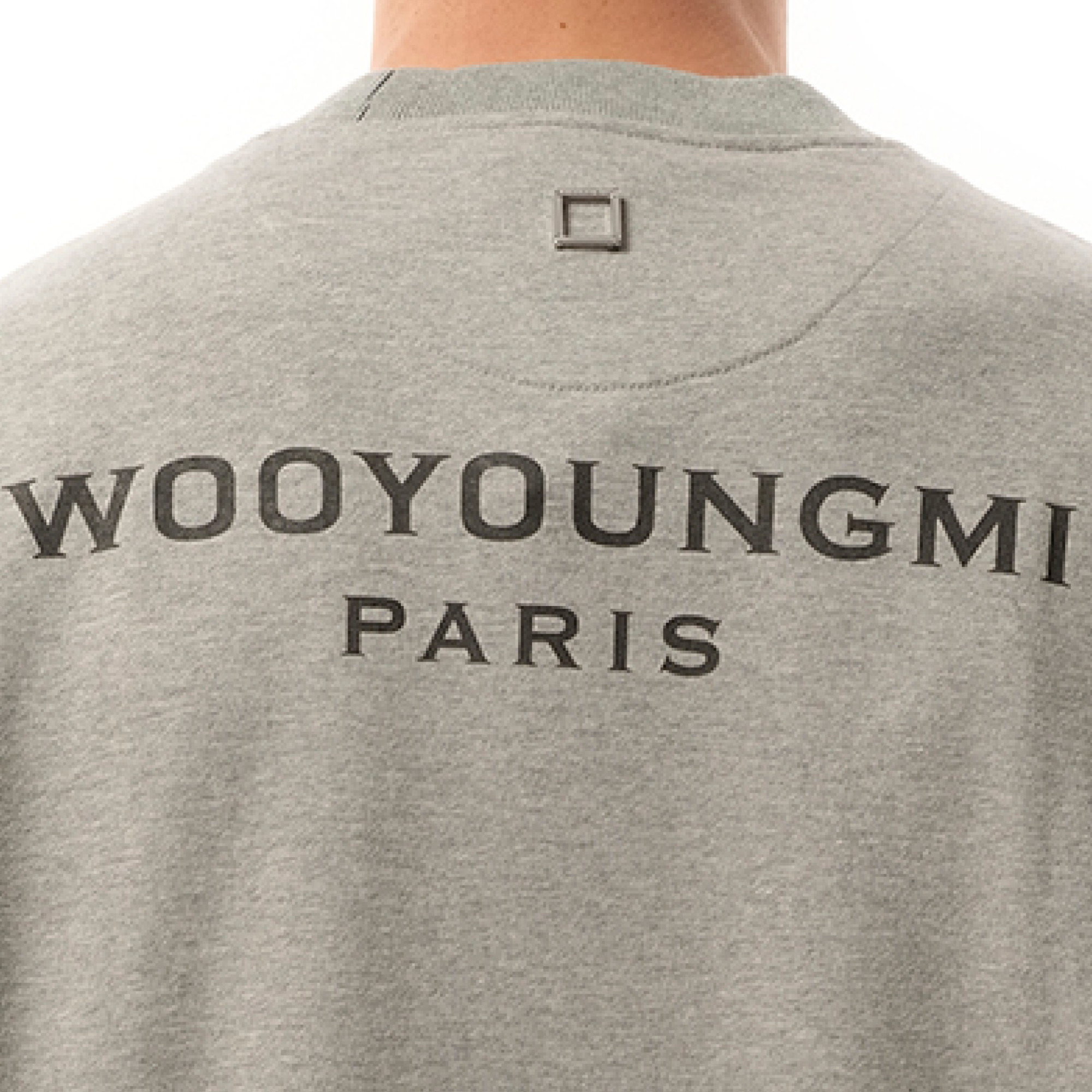 Wooyoungmi Round-collar Long-sleeve Hoodie In Gray