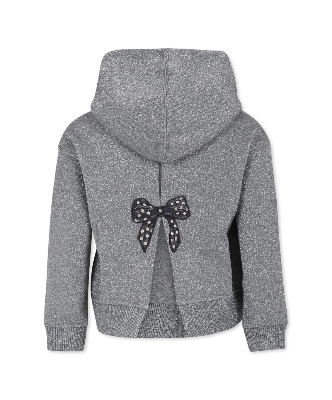 Monnalisa X Disney Lady  The Tramp Lurex Hoodie In Gray