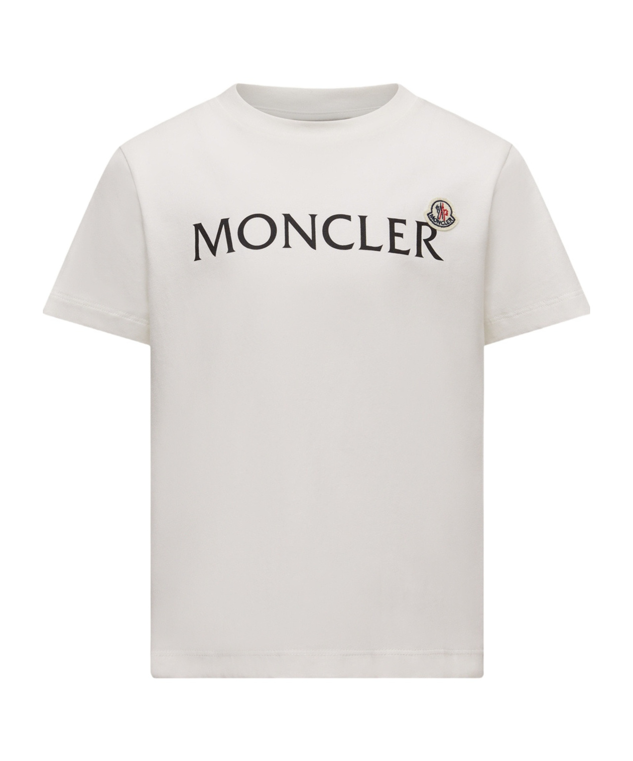 Moncler Enfant Logo Printed Crewneck T-shirt In White