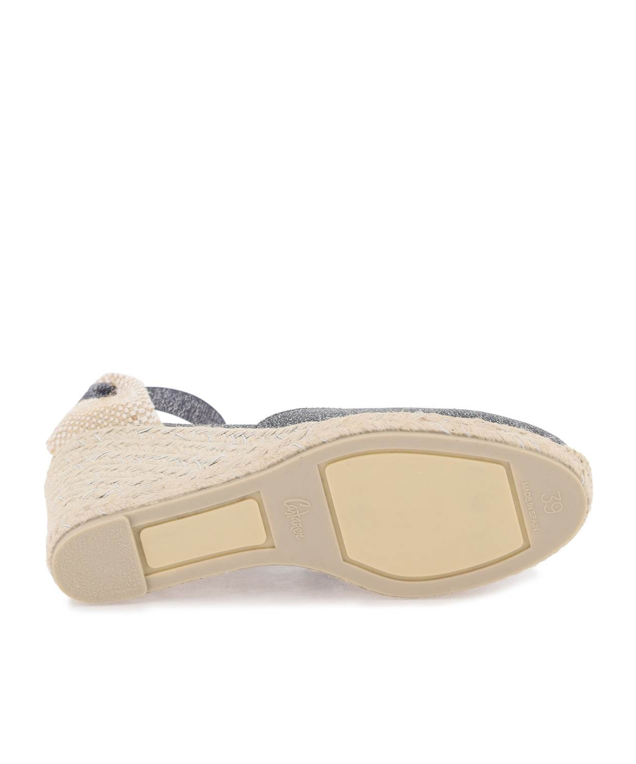 Castaã±er Castaner Lurex Carina Wedge Espadrilles In Nude