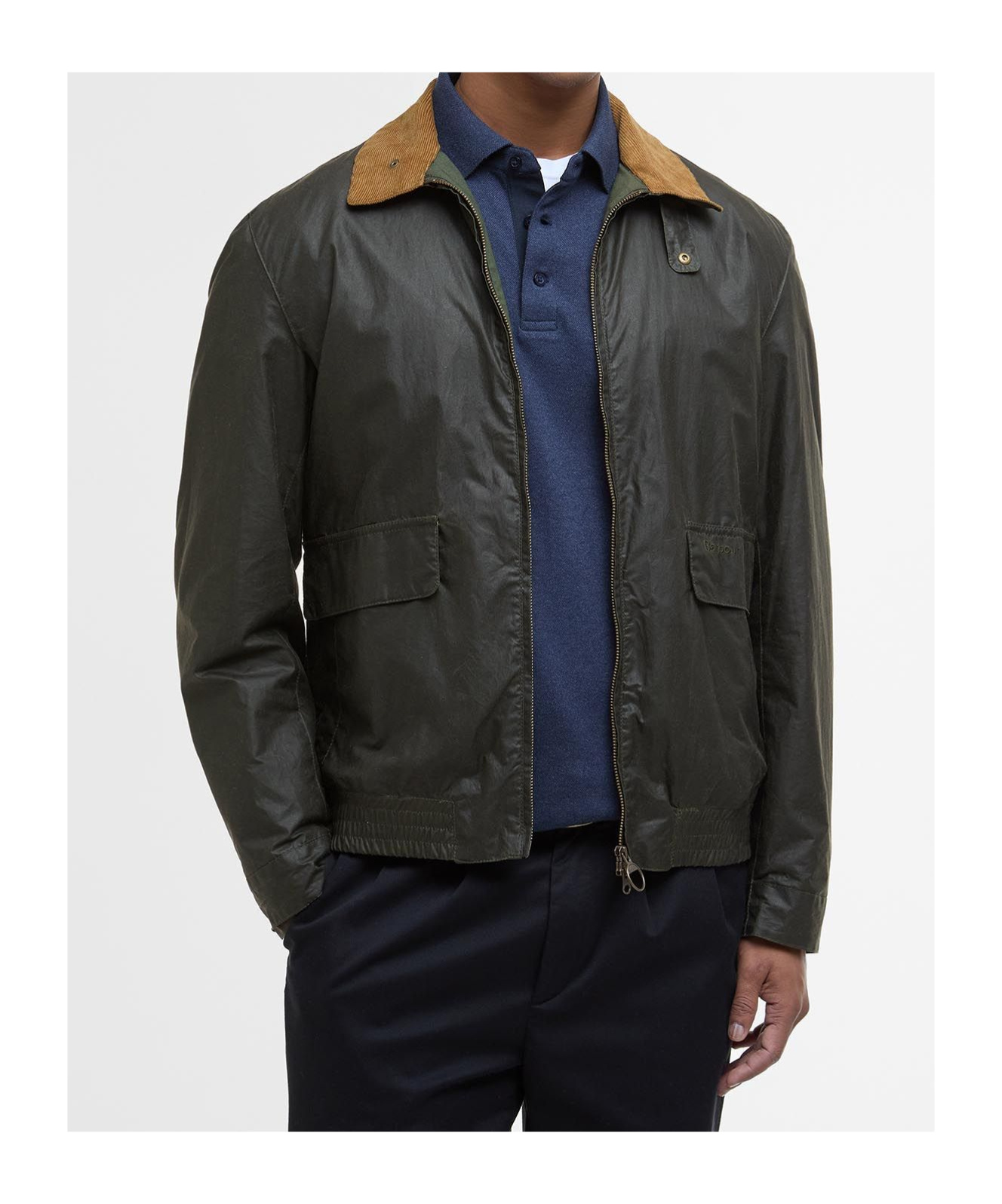 BARBOUR NEWBURY CONTRASTING-COLLAR UTILITY JACKET