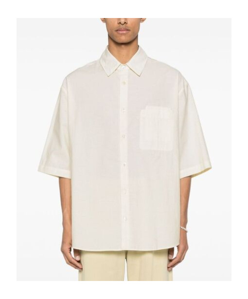 Lemaire Short Sleeved Buttoned Shirt In White