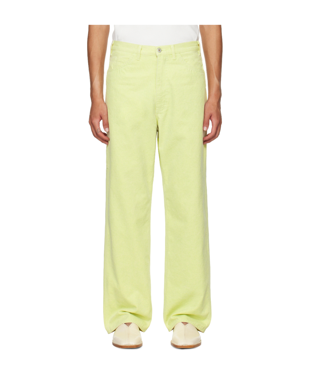 Auralee Belt Loop Track Pants In Yellow