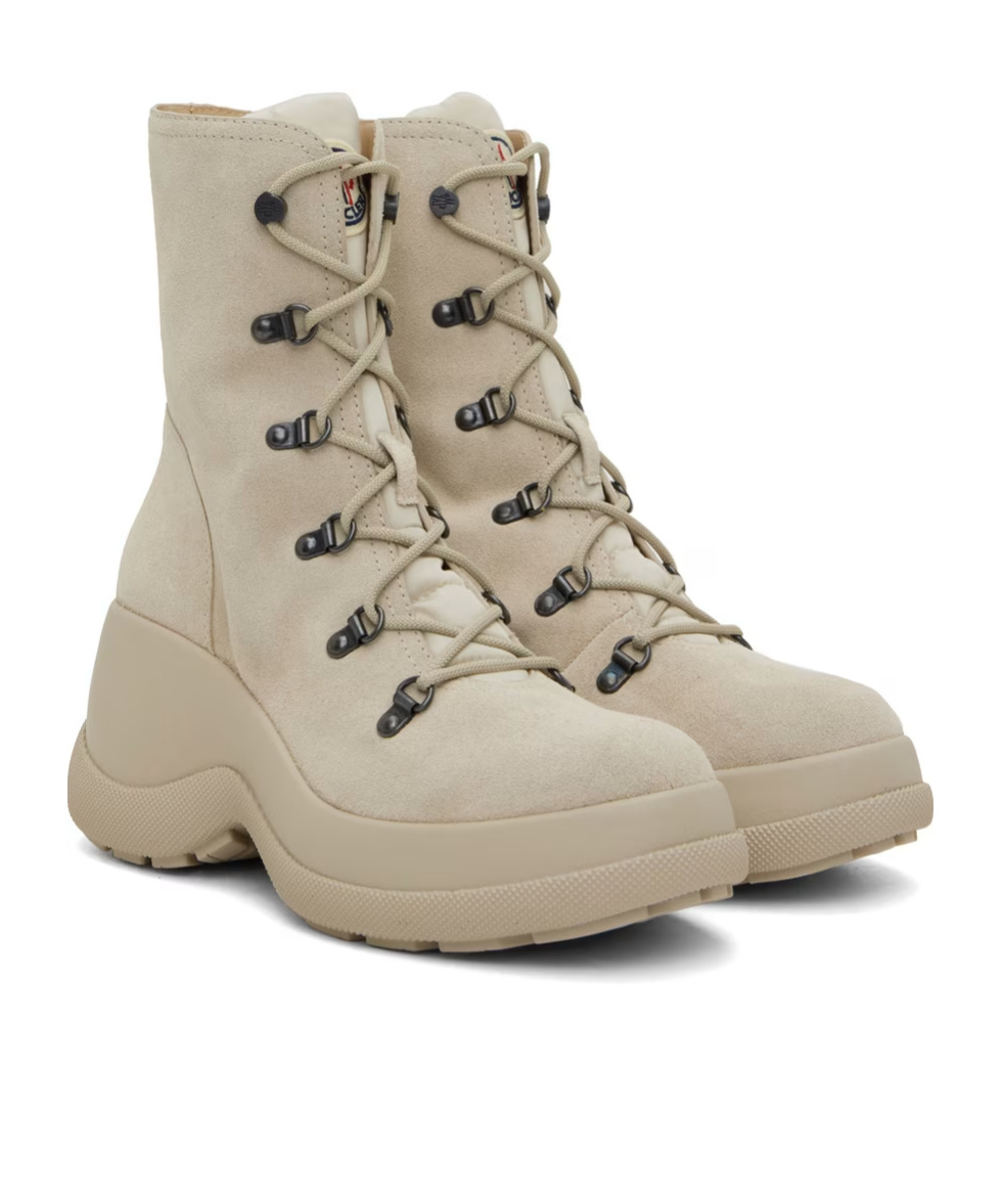 Moncler Resile Trek And Ankle Boots In Nude