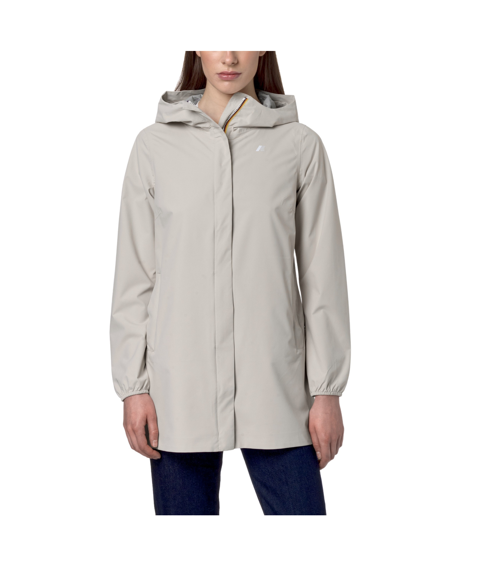 K-way K Way Mathy Bonded Beige Jacket In White