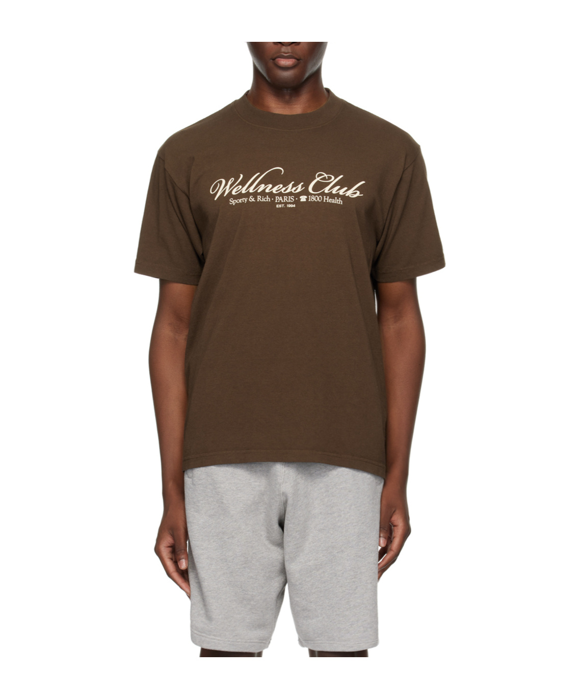 Sporty And Rich Logo Jersey T-shirt In Brown