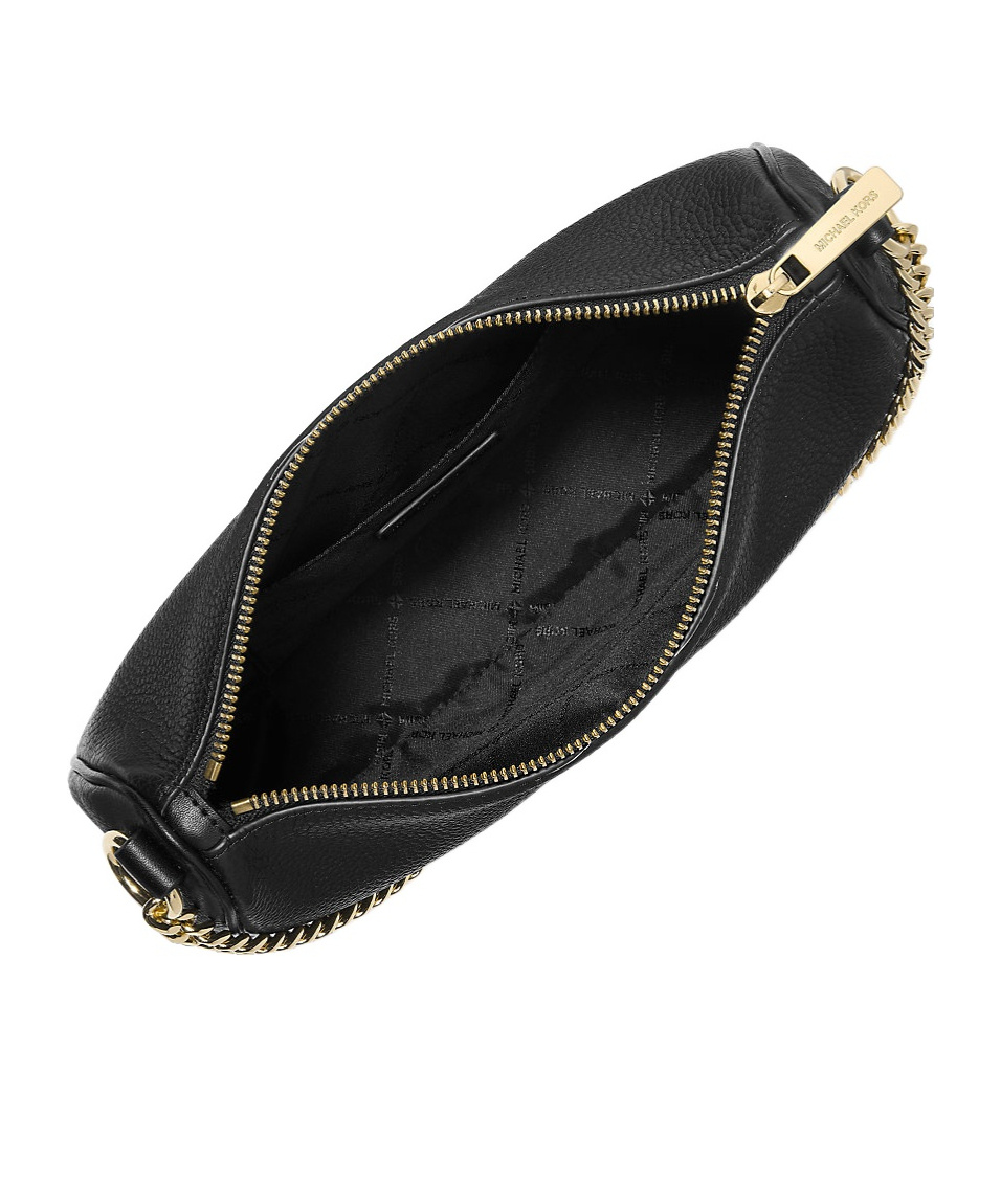 Michael Kors Carmela Medium Pebble Leather Dual-purpose Cross-body Bag In Black