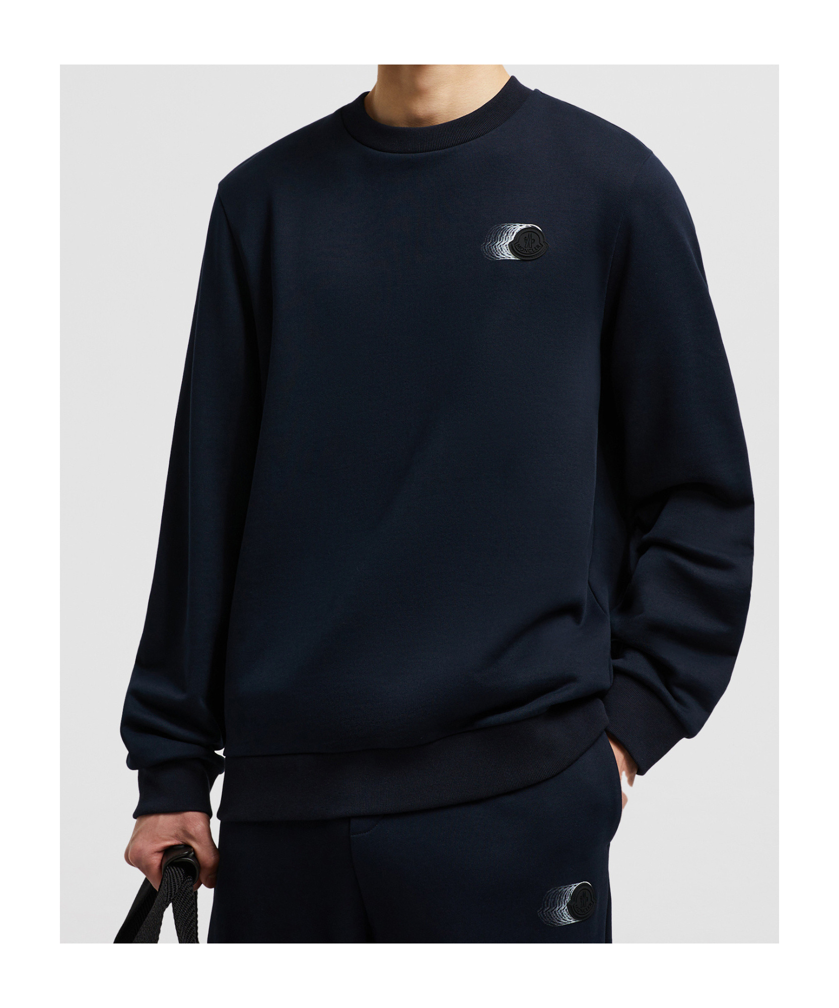 MONCLER MONCLER LOGO PATCH CREWNECK SWEATSHIRT
