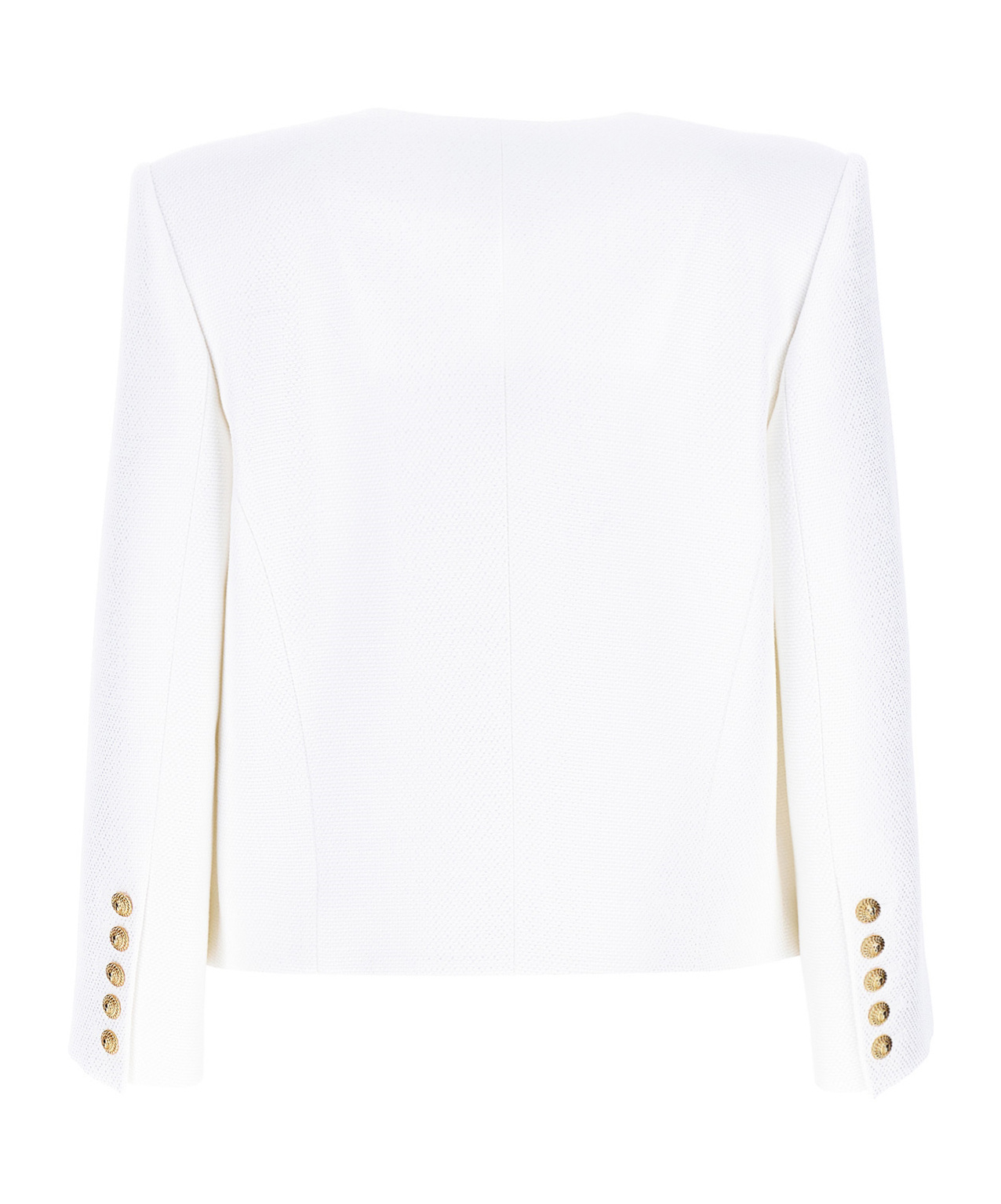 Balmain Double-breasted Spencer Jacket Gold Buttons In White