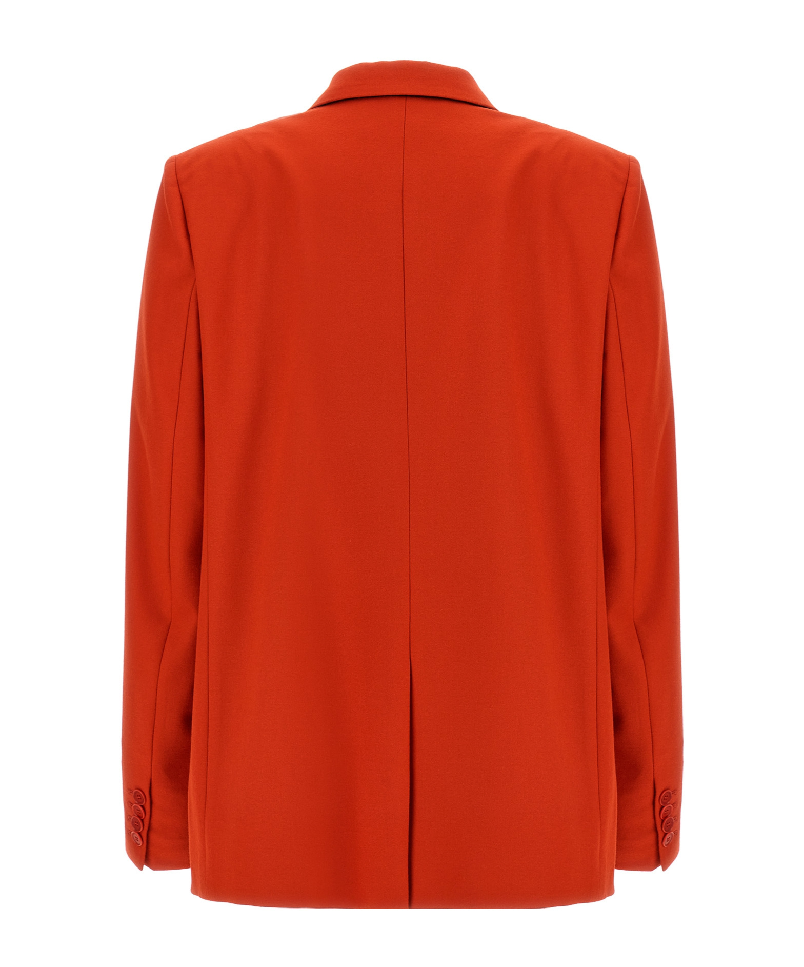 Stella Mccartney Double-breasted Wool Flannel Blazer With Peak Lapels In Red