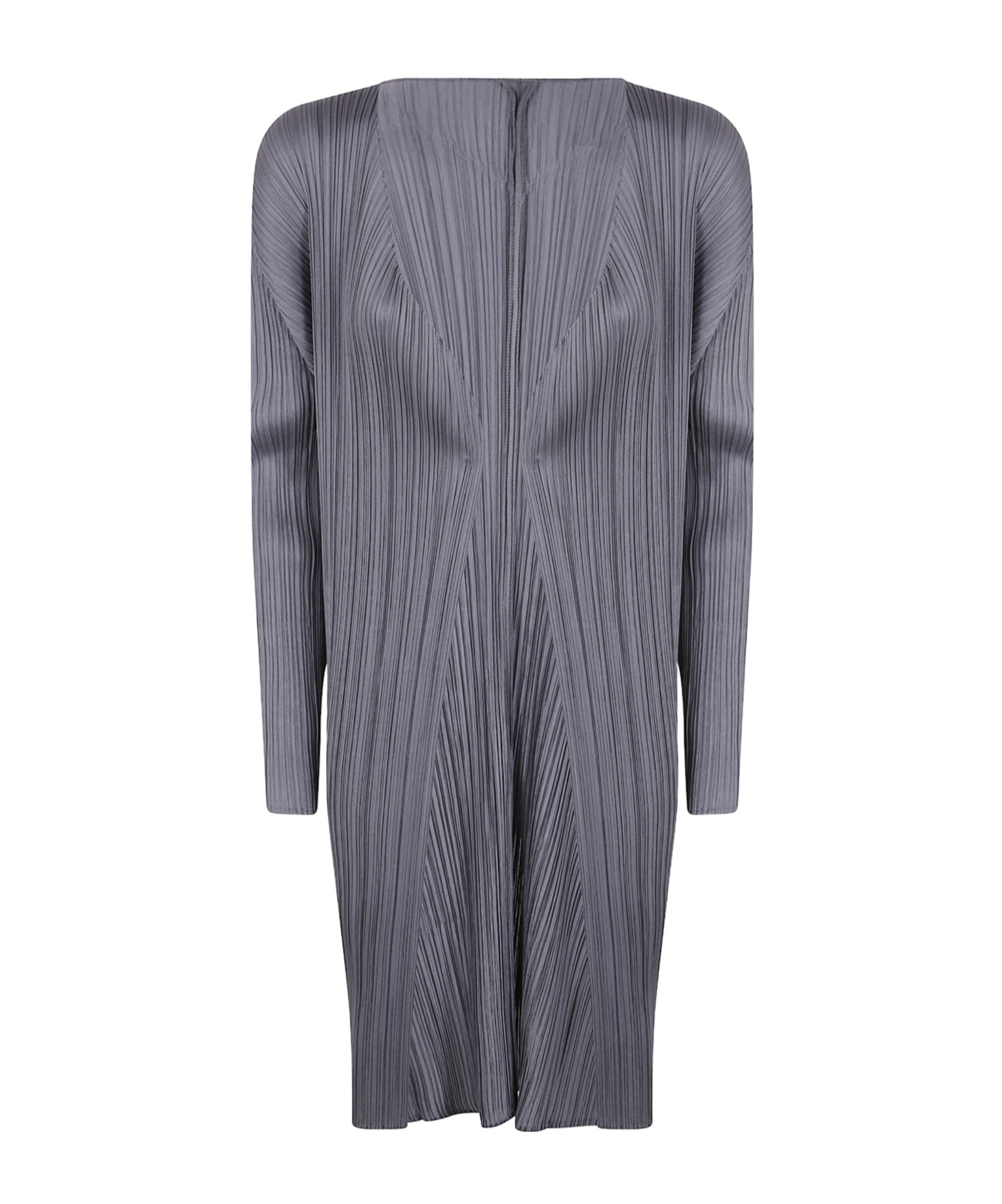 Issey Miyake Pleated Cardi-coat In Gray