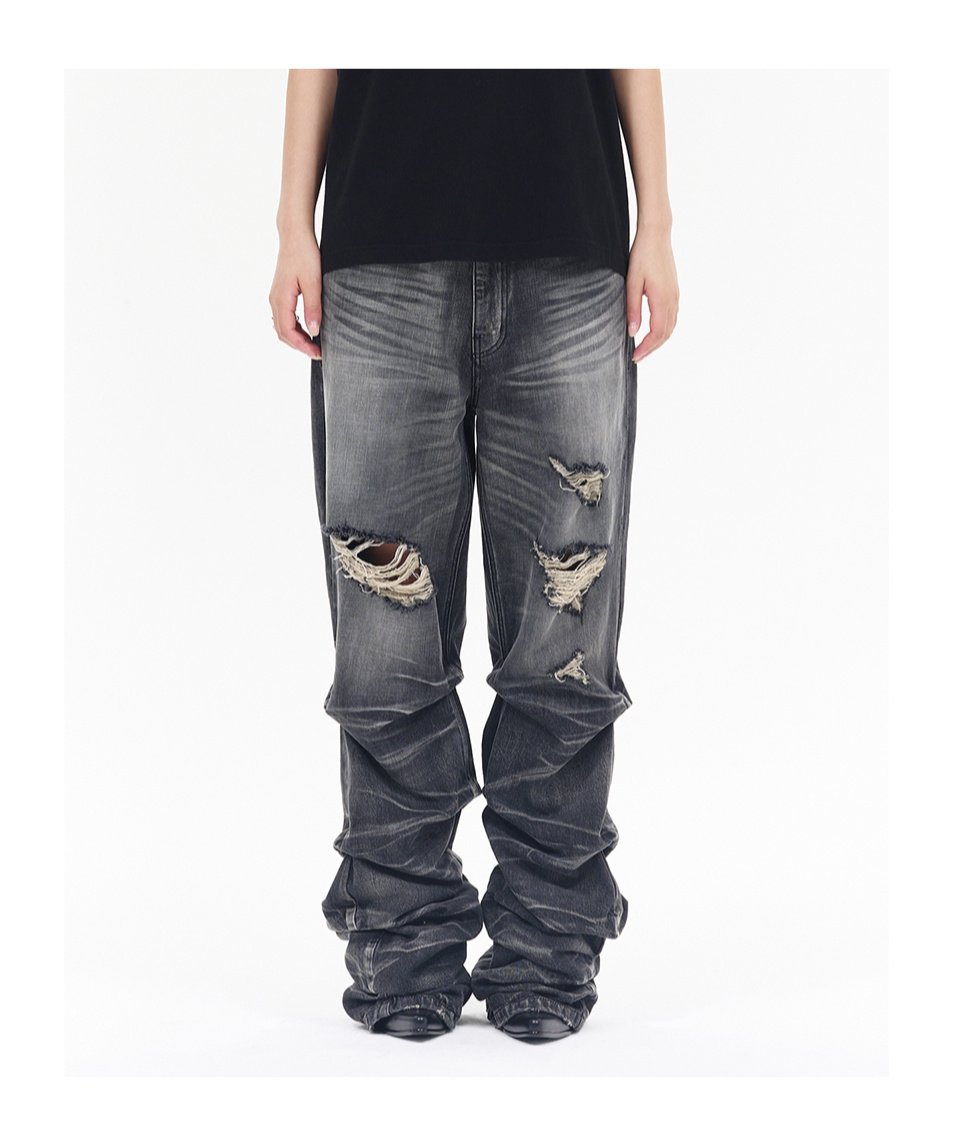 WE11 DONE DENIM TROUSERS WITH BELT LOOPS