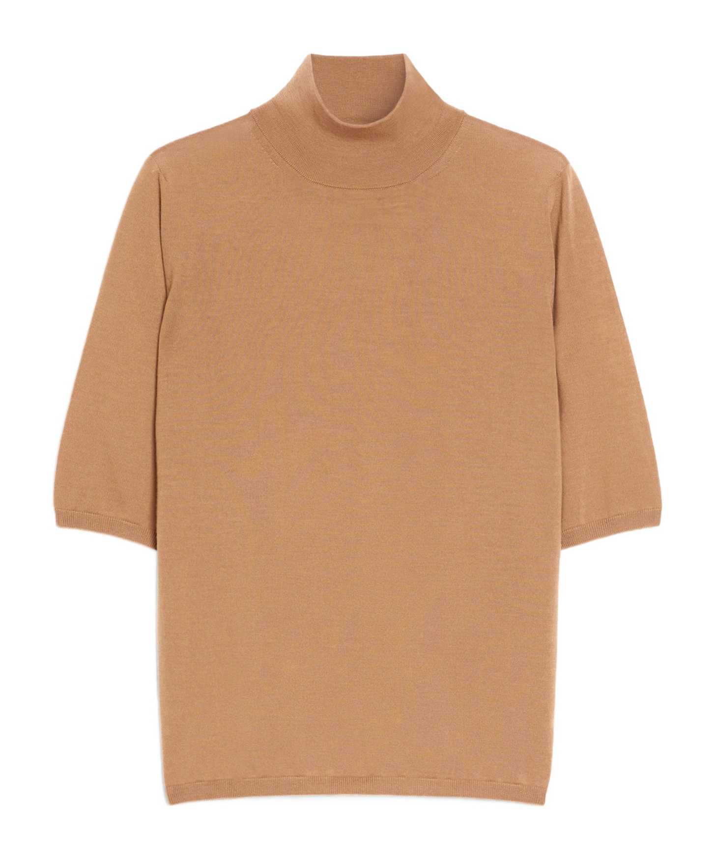 Max Mara Cecina Turtleneck Wool Knit Top In Nude