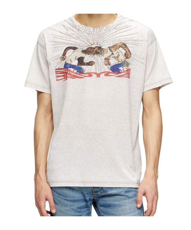 Diesel T-norm-t15 Graphic Print T-shirt In Pink