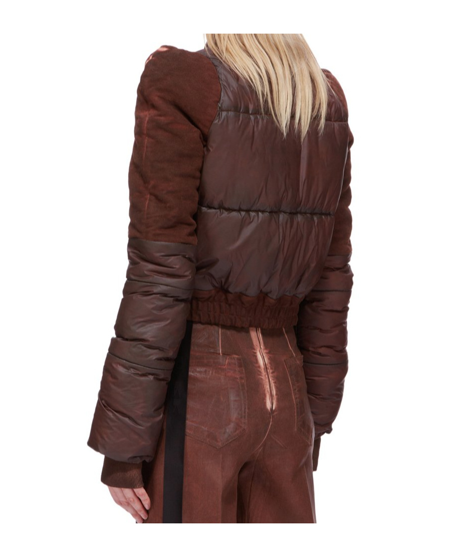 Rick Owens Drkshdw Brown Porterville Metro Bomber Jacket In Red