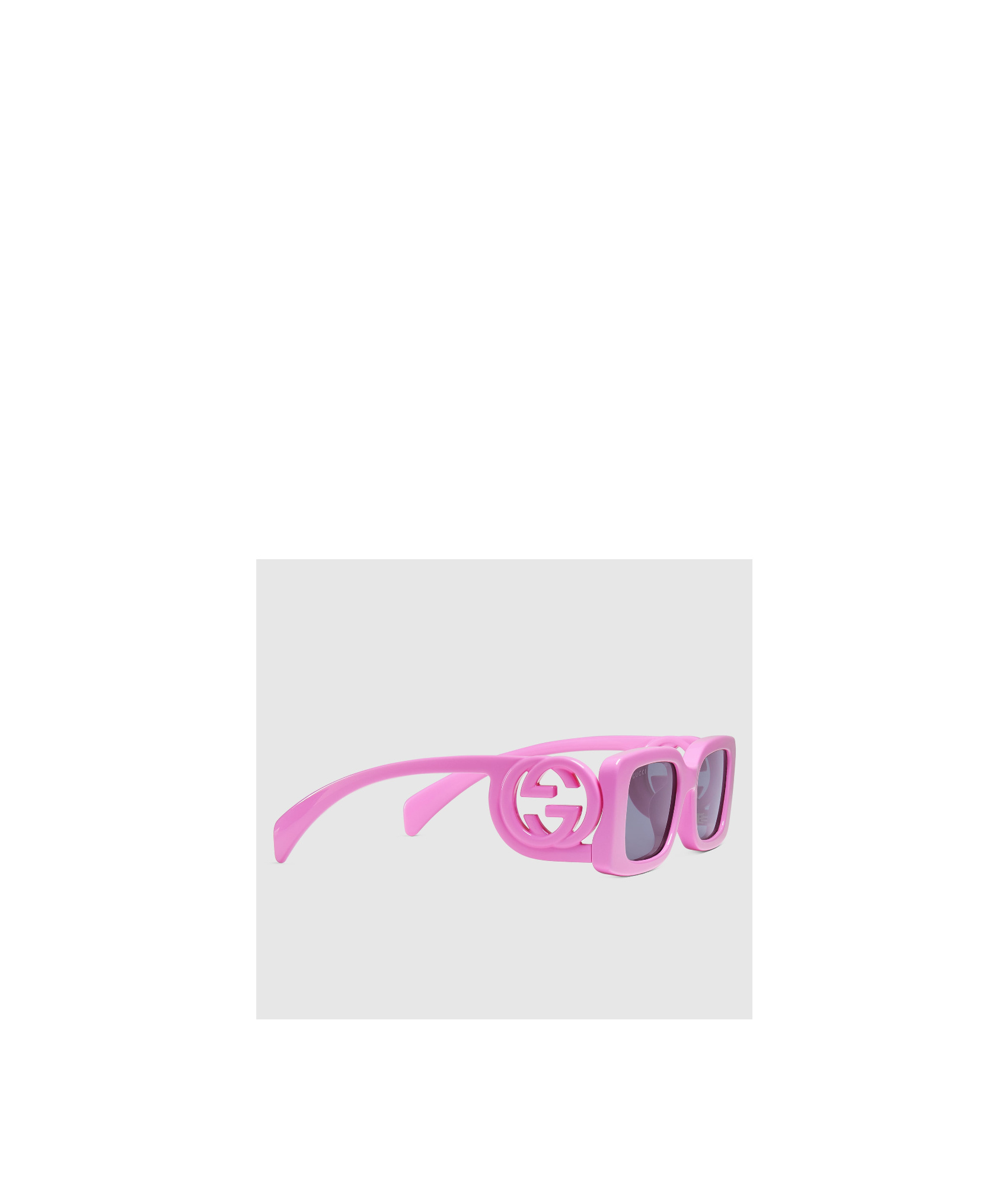 Gucci Interlocking G Rectangle-frame Sunglasses In Pink