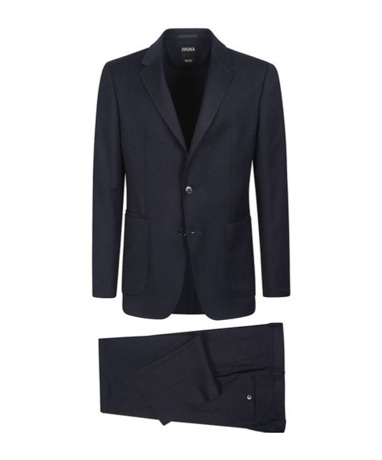 Zegna Single-breasted Tailored Suit In Black