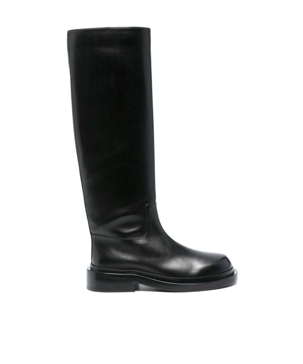 Jil Sander Round Toe Knee-high Boots In Black