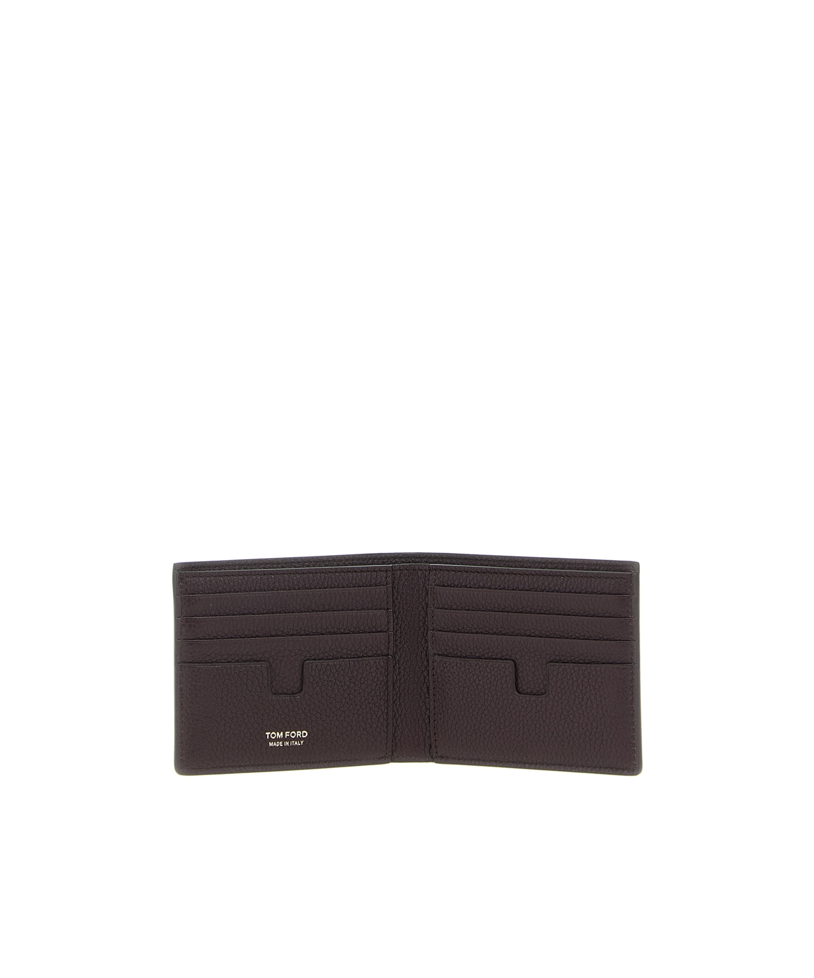 Tom Ford Soft Grain Leather T Line Classic Bifold Wallet In Brown