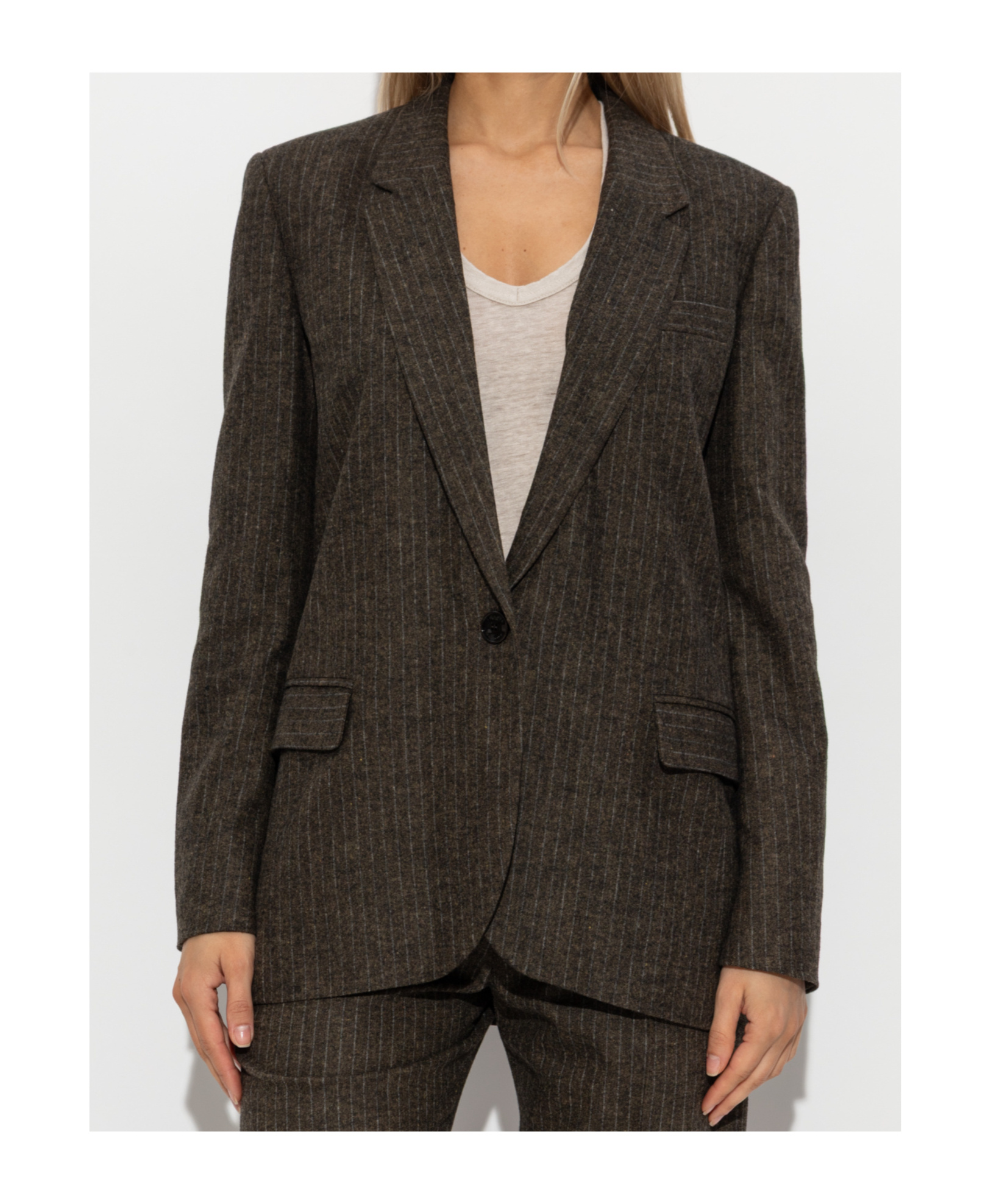 Isabel Marant Long Sleeve Blazer In Brown