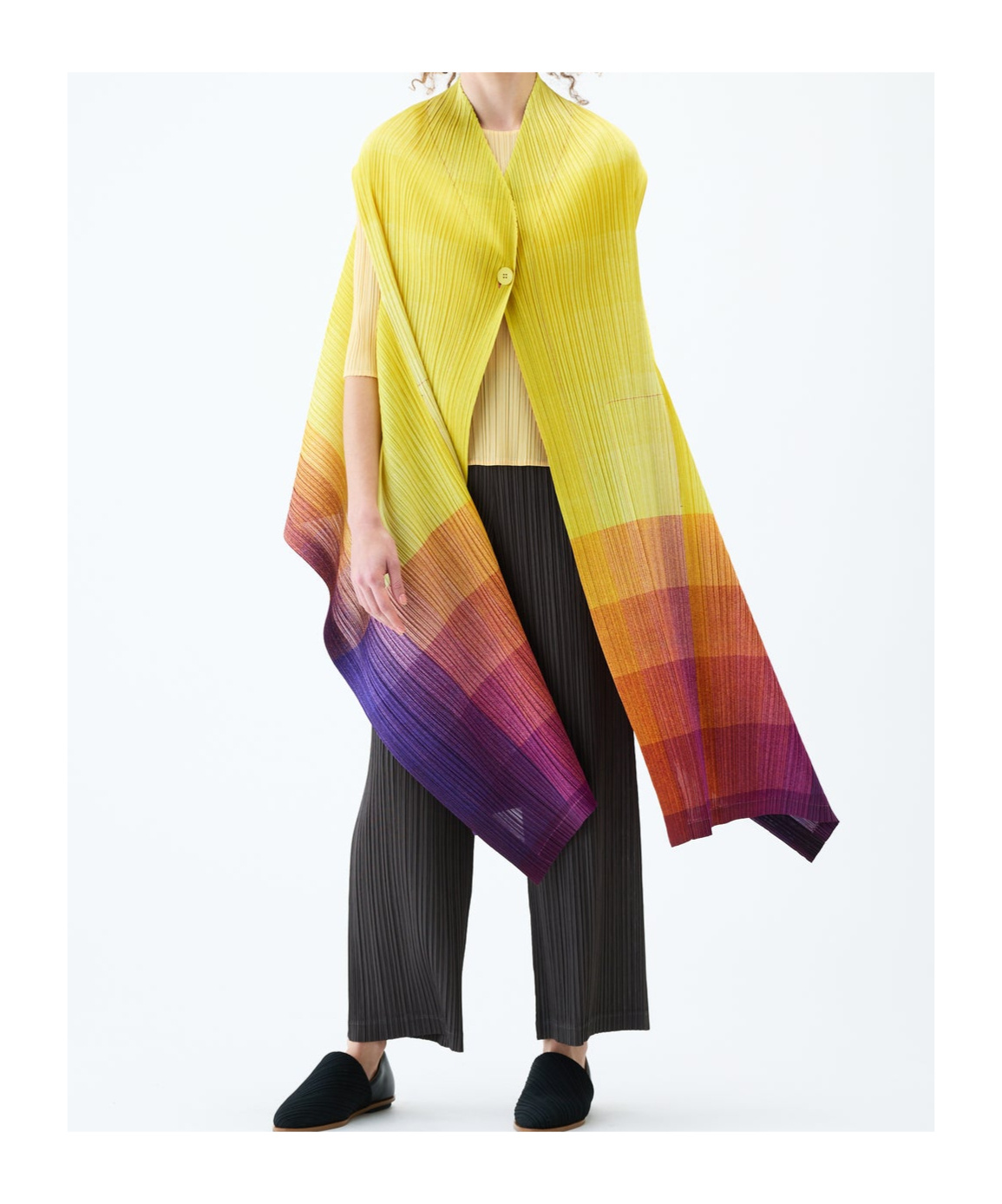 Issey Miyake Photon Cardigan In Yellow