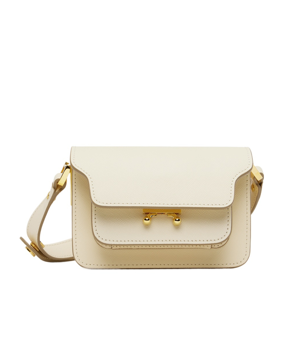 Marni Kids Trunk Foldover Top Shoulder Bag In Nude