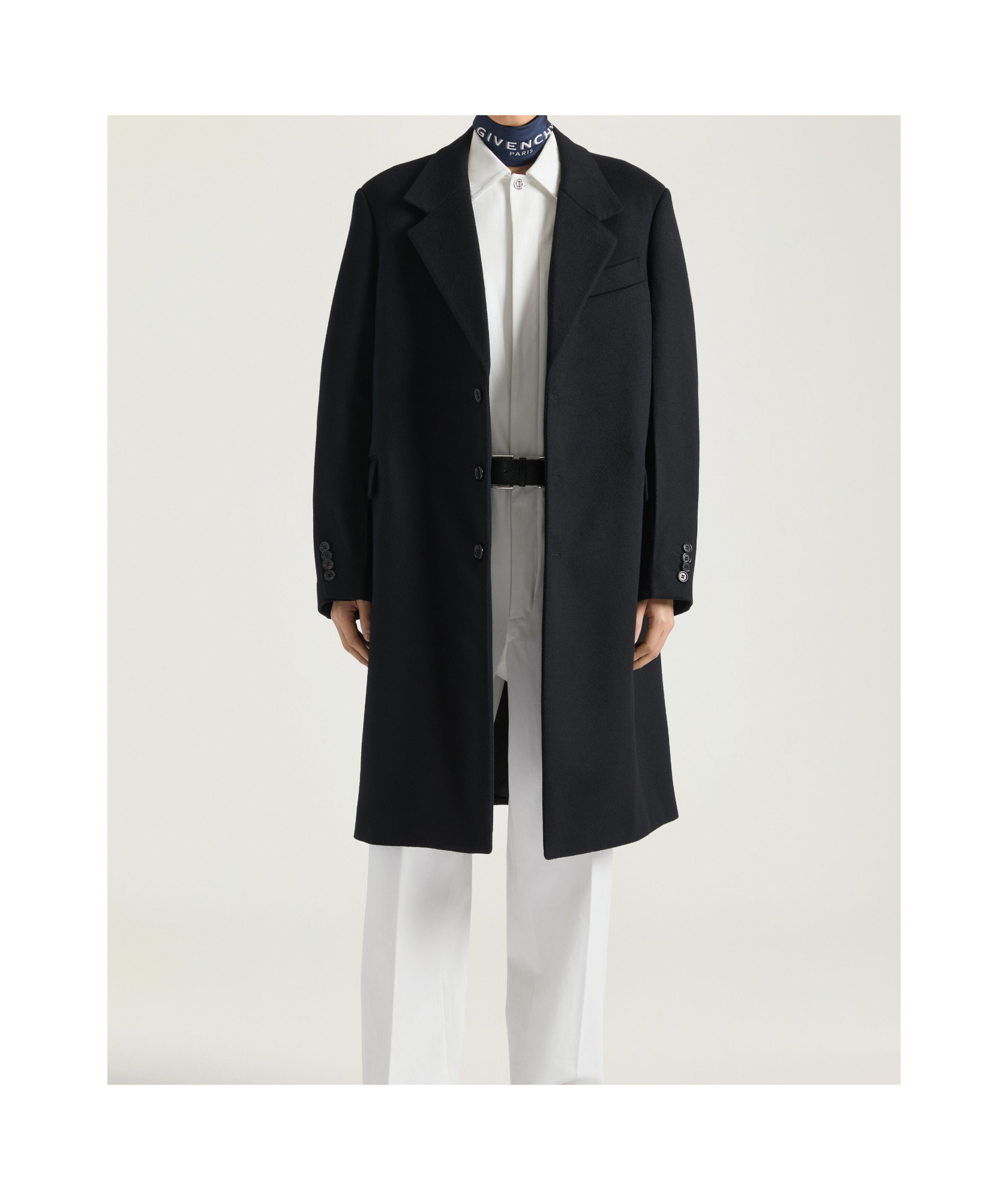Givenchy Wool-blend Couture Seam Coat In Black