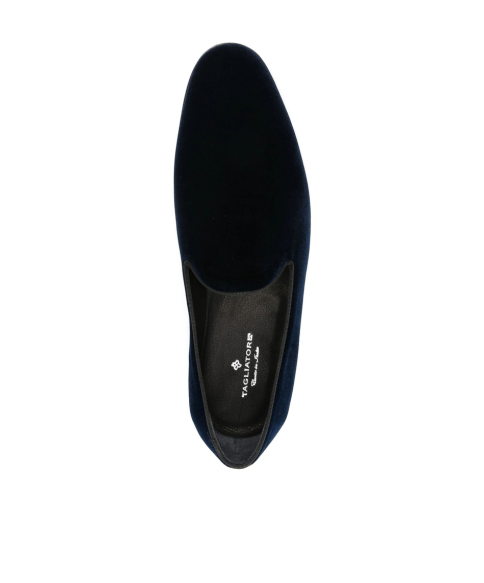 Tagliatore Man Loafers Midnight Blue Size 9 Textile Fibers In Blue