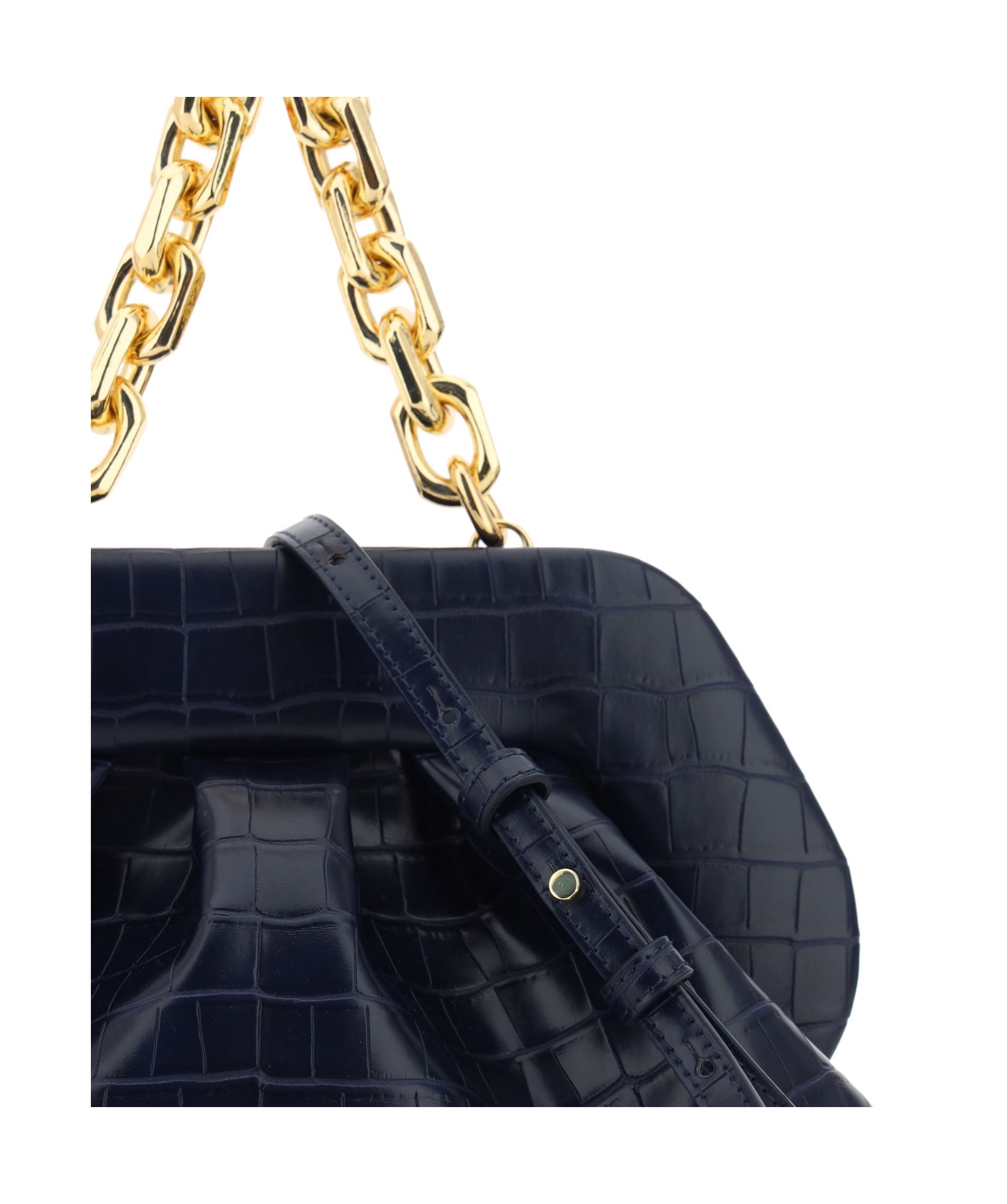 Themoirè Tia Croco Tote Bag In Black