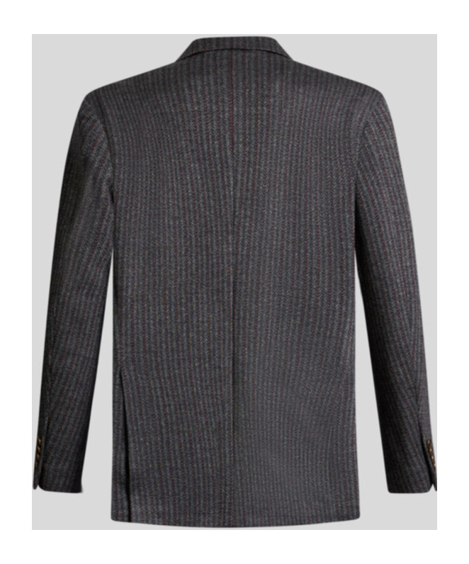 Etro Long-sleeved Double-breasted Blazer In Black
