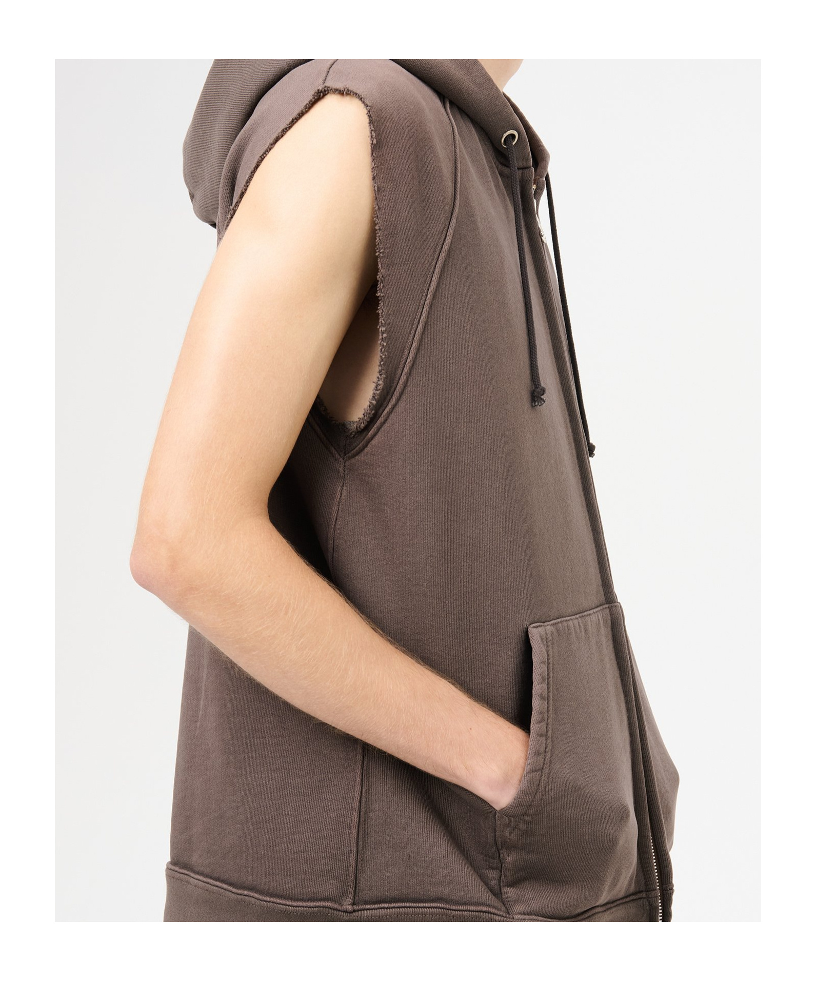 Our Legacy Hooded Vest With Front Pockets In Brown